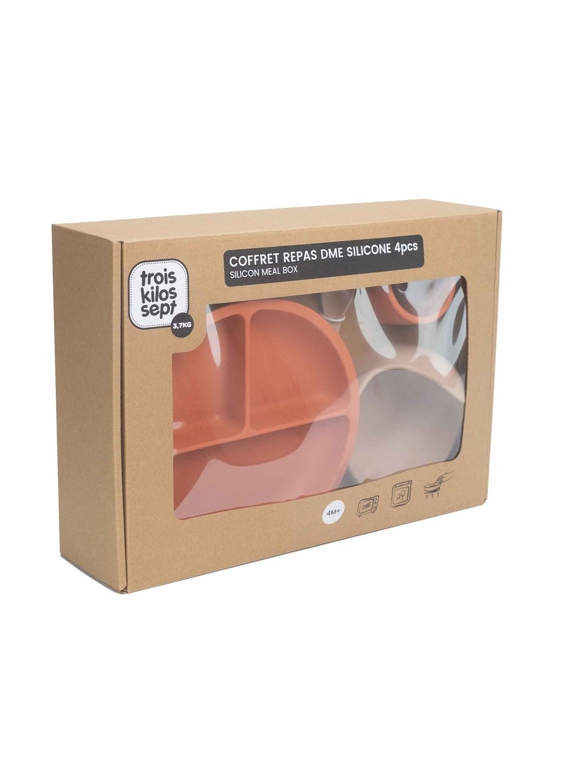 Coffret Repas En Silicone Pour Bébé - 4 Pièces Orange - Kiabi