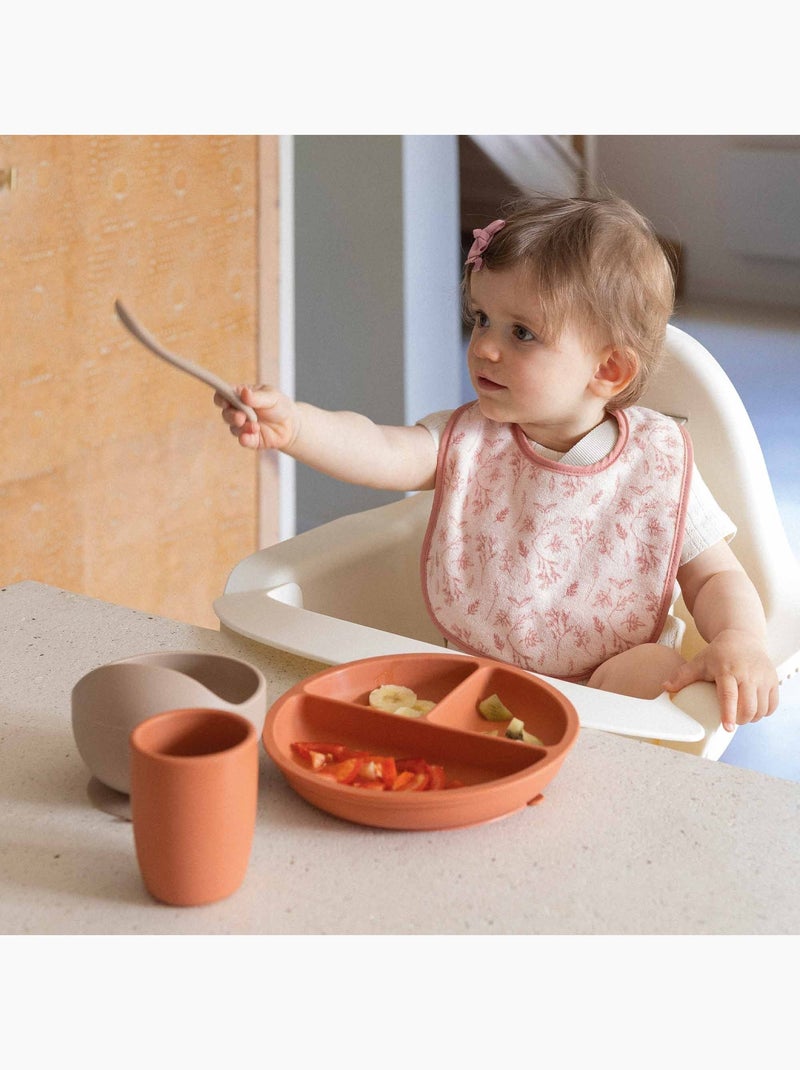 Coffret Repas En Silicone Pour Bébé - 4 Pièces Orange - Kiabi