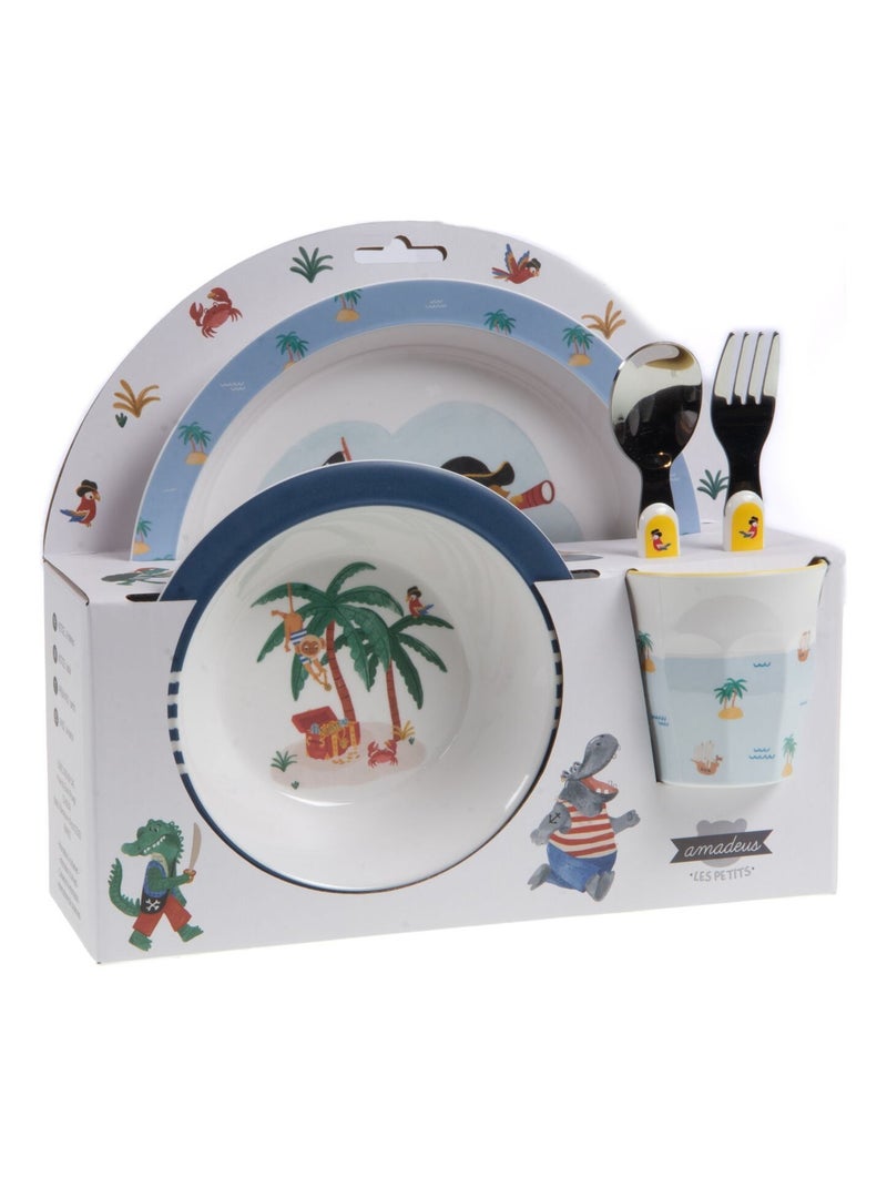 Coffret repas enfant 5 pièces ILE AUX PIRATES Multicolore - Kiabi