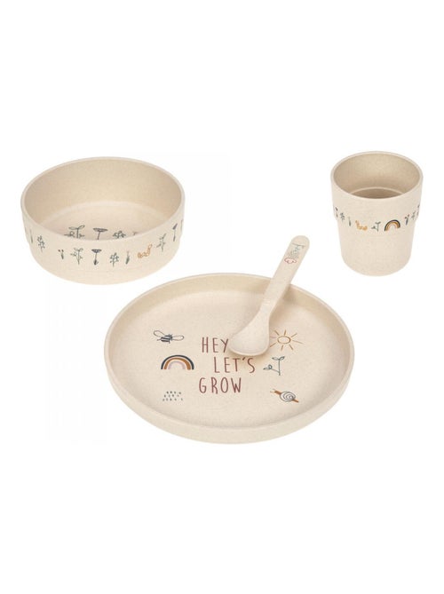 Coffret repas Garden Explorer (assiette, bol, tasse, cuillère) PP/Cellulose - Kiabi