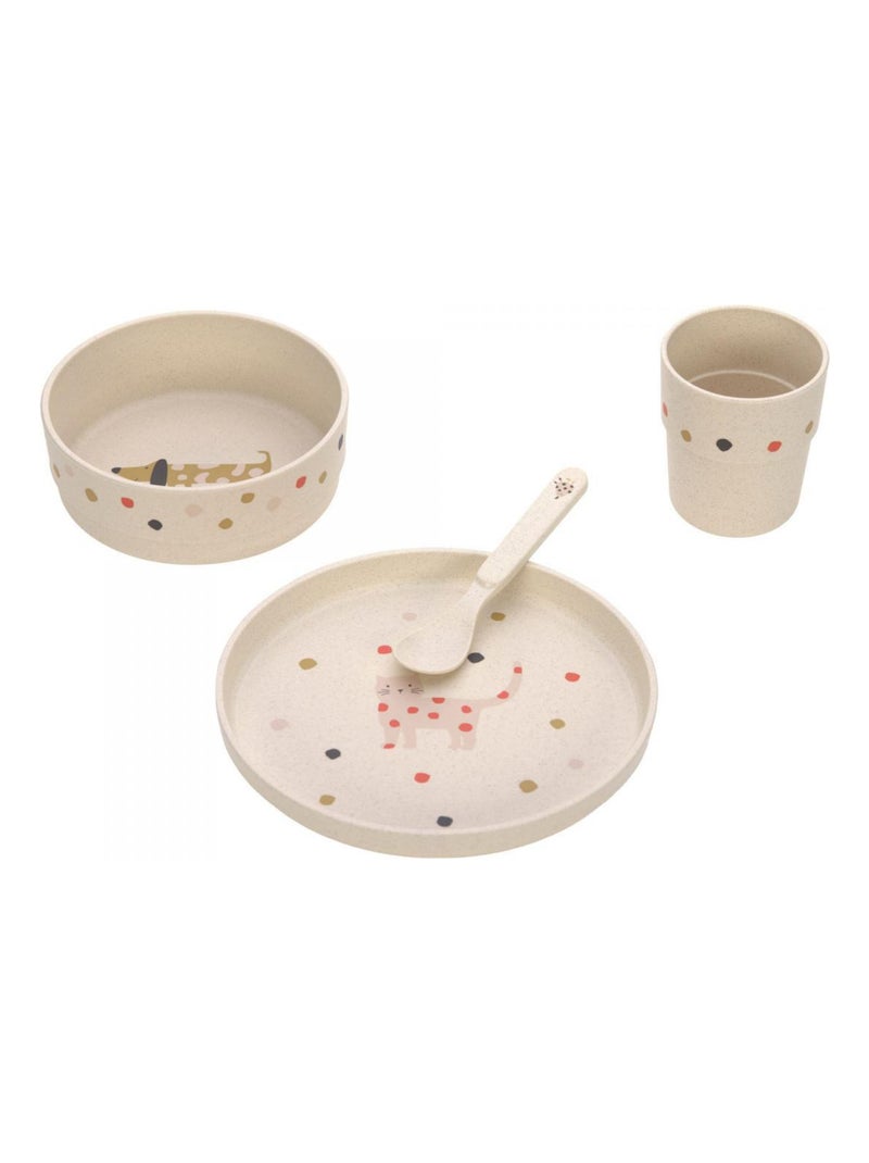 Coffret repas Little Mateys orange épicé (assiette, bol, tasse, cuillères) Beige - Kiabi