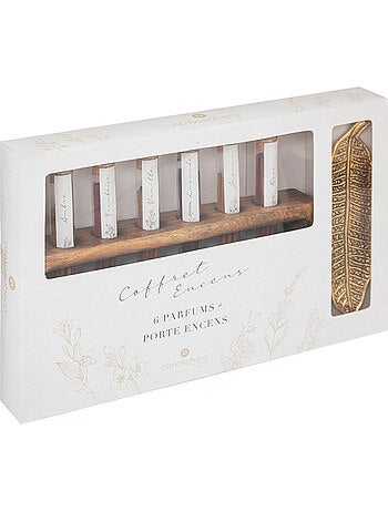 Coffret senteur 7 encens en bois de manguier namaste