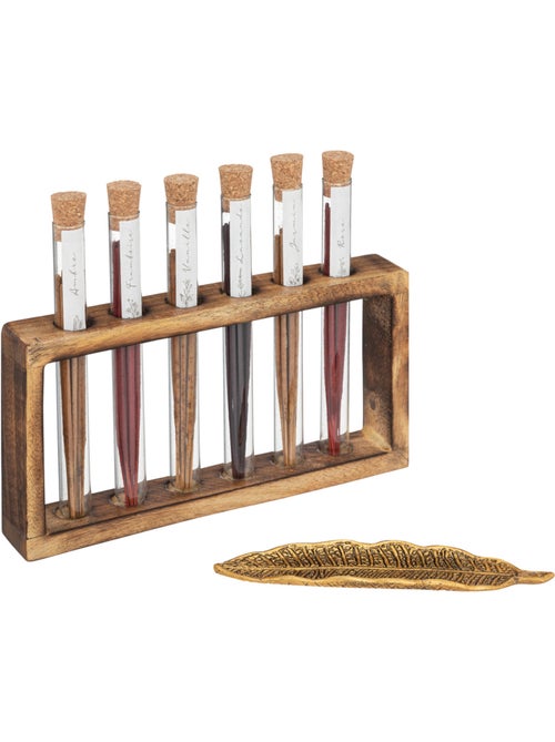 Coffret senteur 7 encens en bois de manguier namaste - Kiabi