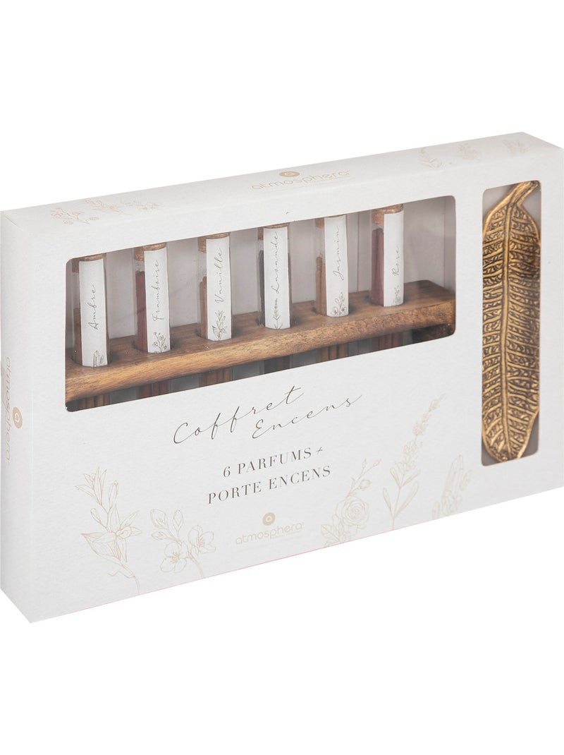 Coffret senteur 7 encens en bois de manguier namaste Multicolore - Kiabi