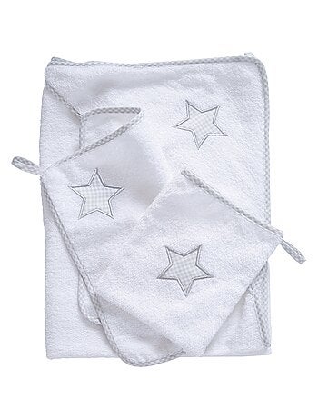 Coffret sortie de bain bébé en coton étoile brodée 'Little Stars' ROBA
