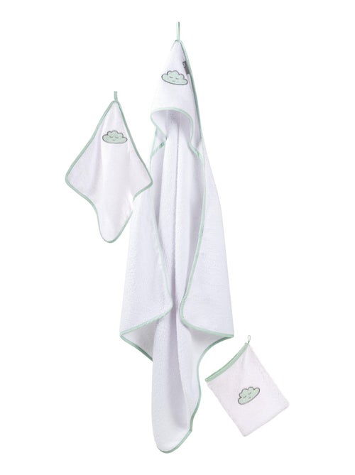 Coffret sortie de bain bébé en coton nuage brodé 'Happy Cloud' ROBA - Kiabi