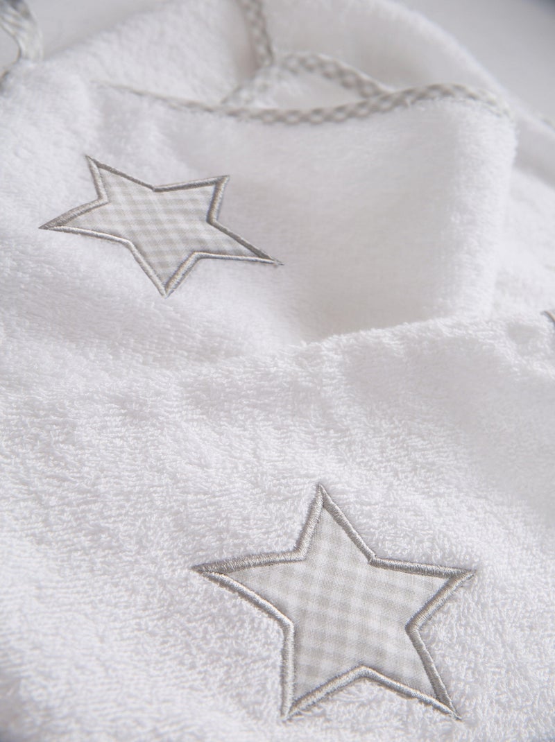 Coffret Sortie de Bain Bébé 'Little Stars' Brodé Étoile - 'ROBA' Blanc Gris - Kiabi