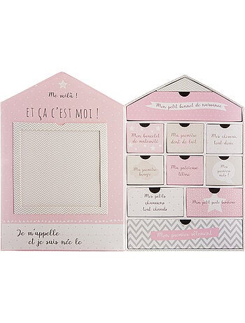 Coffret de naissance forme maison MAISON DU BONHEUR