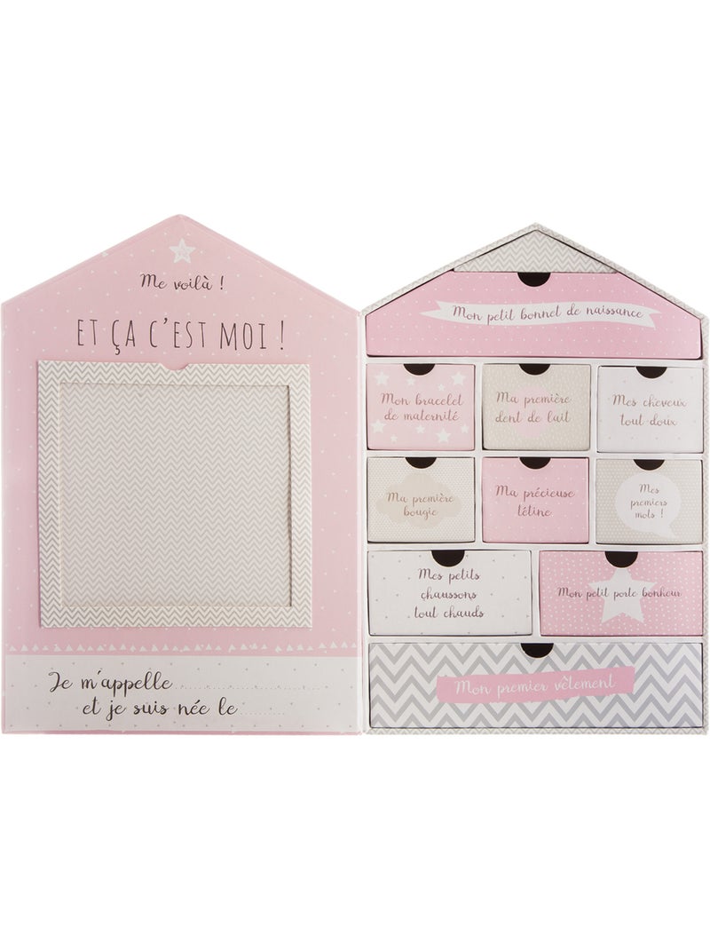 Coffret souvenir de naissance forme maison VILLA Vert - Kiabi