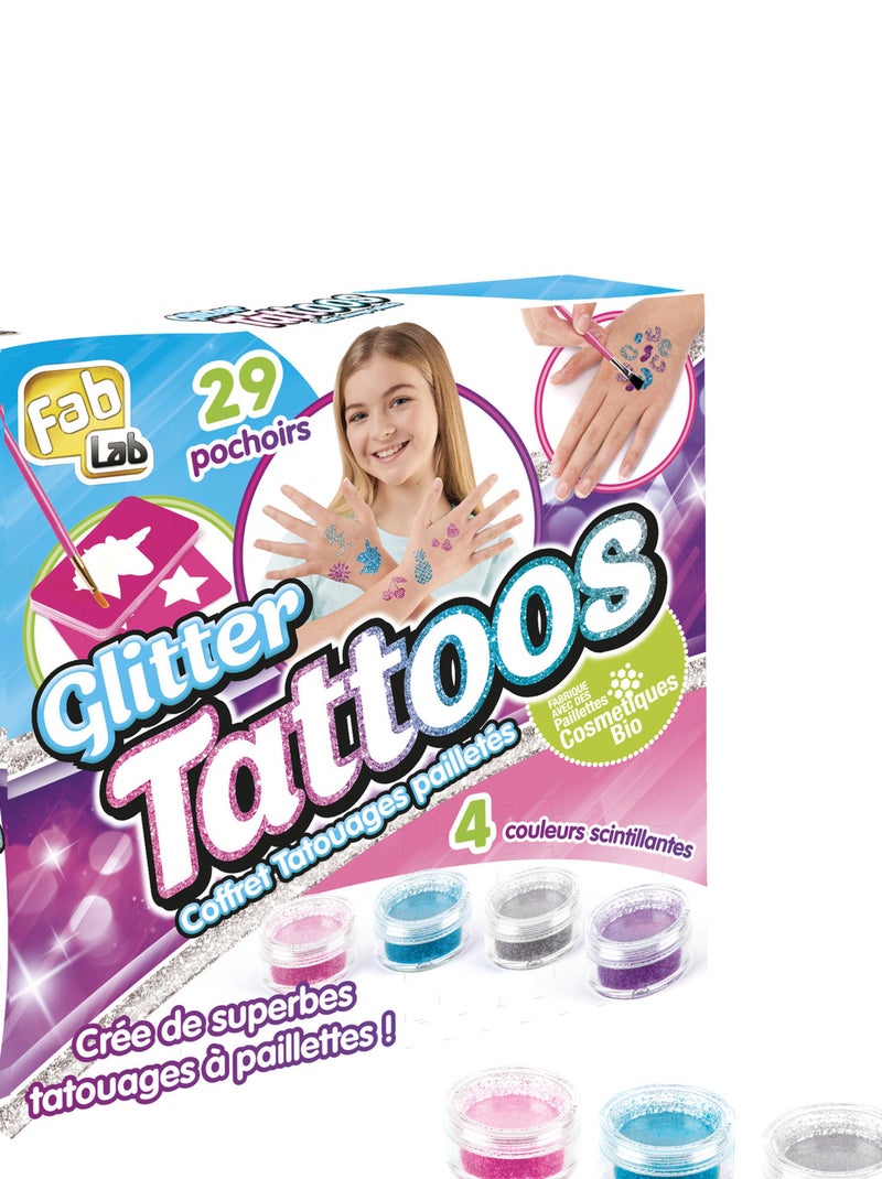 Coffret tatouages pailletés - créer des tatouages ​​ultimes scintillants et multicolores ! N/A - Kiabi