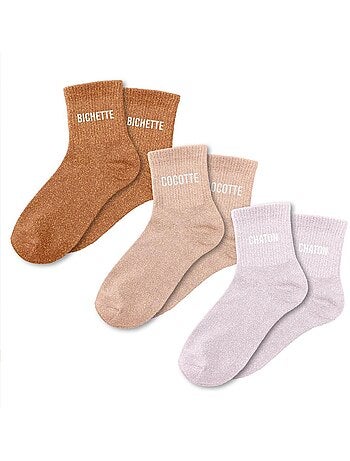Coffret trio - Chaussettes à Paillettes - Chaton - Bichette - Cocotte