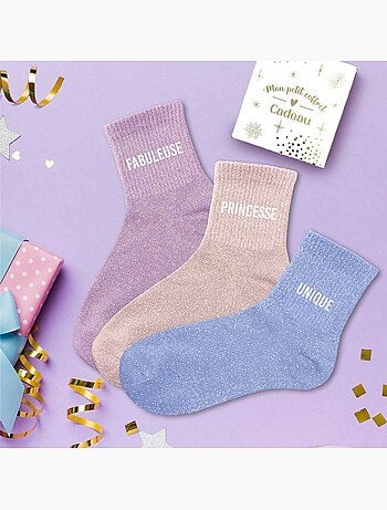 Coffret trio - Chaussettes à Paillettes - Fabuleuse - Princesse - Unique