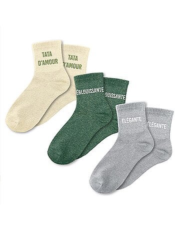 Coffret trio - Chaussettes à Paillettes - Tata d'Amour - Élégante - Éblouissante