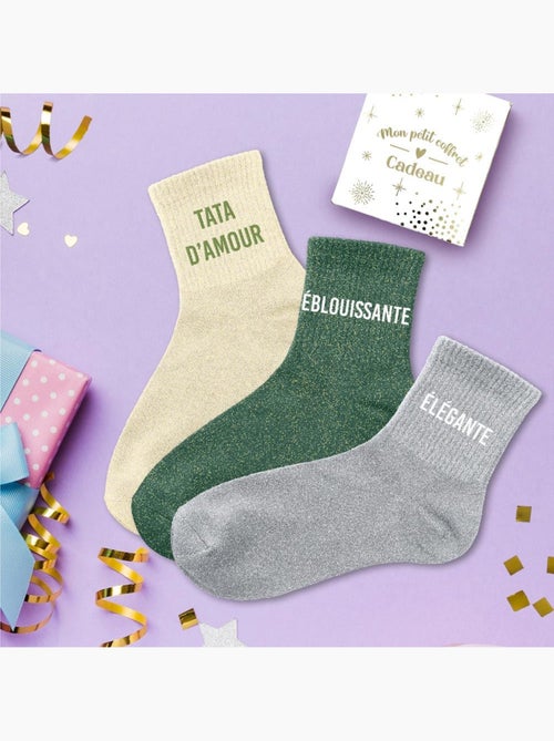 Coffret trio - Chaussettes à Paillettes - Tata d'Amour - Élégante - Éblouissante - Kiabi