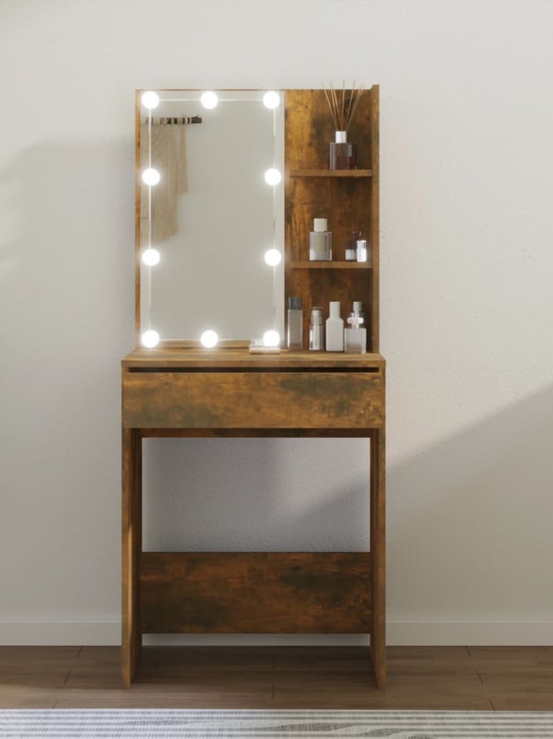 Coiffeuse avec LED Marron chocolat - Kiabi