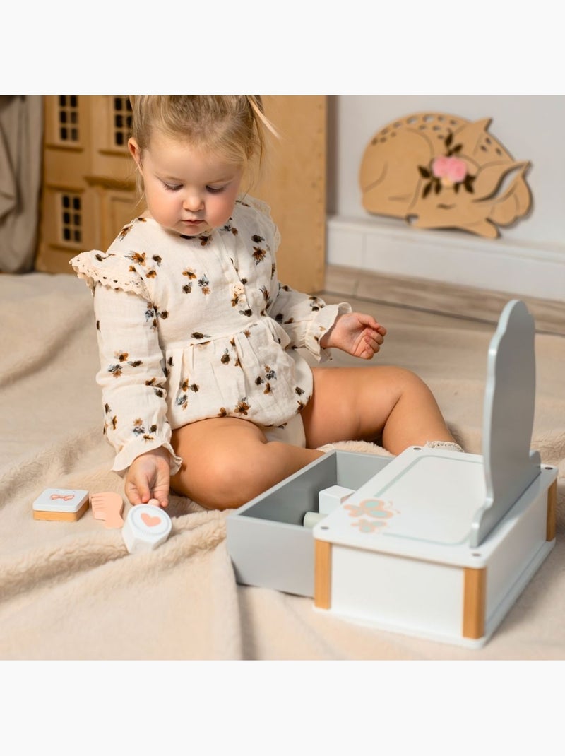 Coiffeuse bois enfant miroir tiroir accessoires maquillage jouet mamabrum N/A - Kiabi