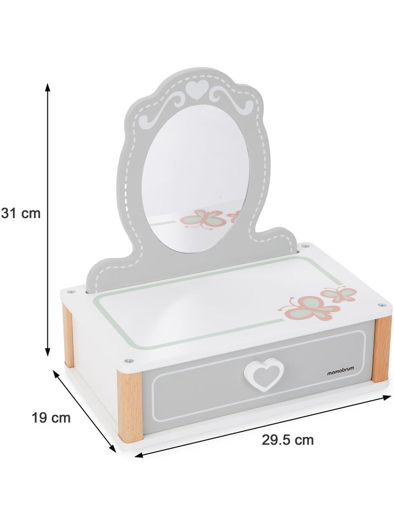 Coiffeuse bois enfant miroir tiroir accessoires maquillage jouet mamabrum N/A - Kiabi