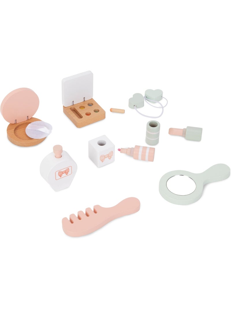 Coiffeuse bois enfant miroir tiroir accessoires maquillage jouet mamabrum N/A - Kiabi