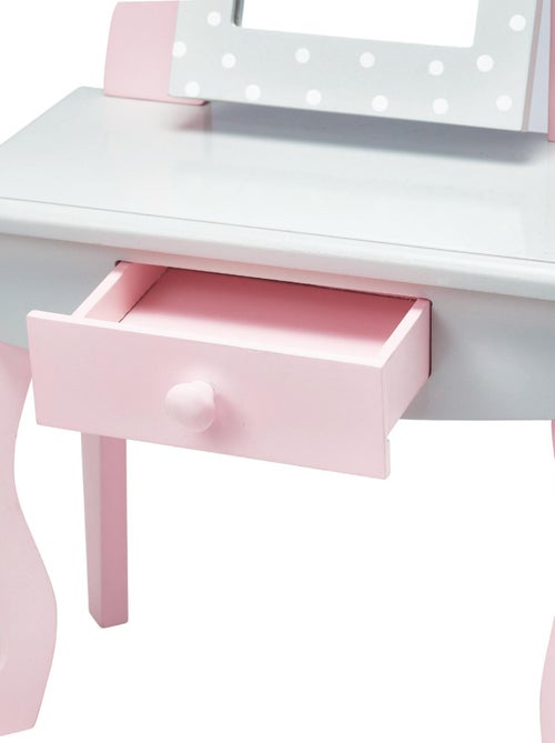 Coiffeuse de poupée poupon avec tabouret miroir en bois - Kiabi