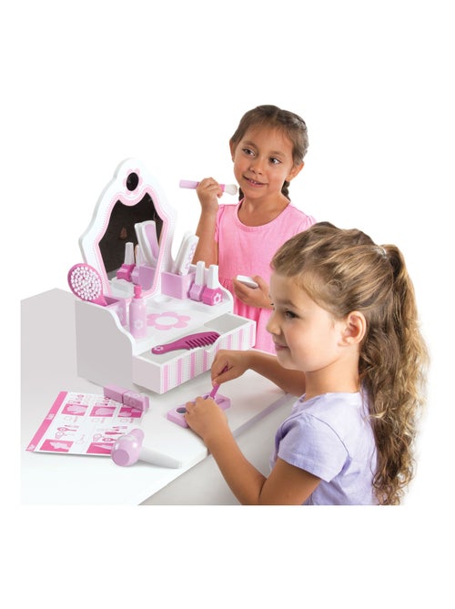 Coiffeuse en bois avec accessoires - Kiabi