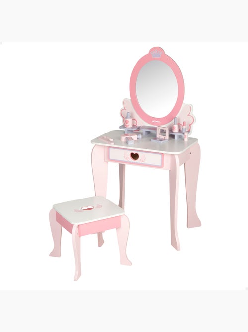 Coiffeuse en bois avec tabouret et accessoires WOOMAX - Kiabi