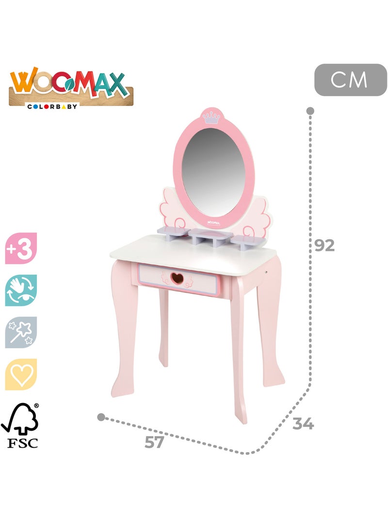 Coiffeuse en bois avec tabouret et accessoires WOOMAX N/A - Kiabi