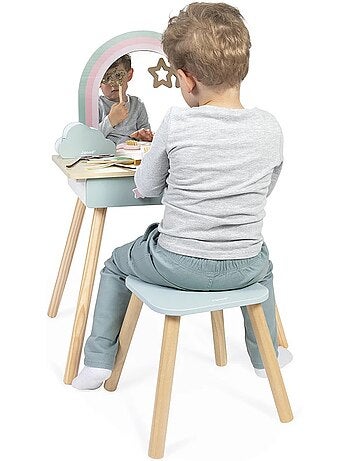Coiffeuse en bois et accessoires licorne