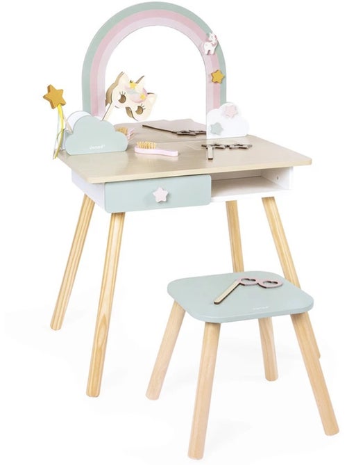Coiffeuse en bois et accessoires licorne - Kiabi Coiffeuse en bois et accessoires licorne - Kiabi