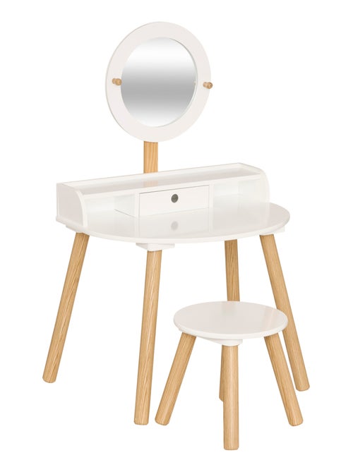 Coiffeuse enfant avec miroir et tabouret assorti - Kiabi