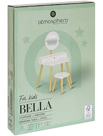 Coiffeuse enfant avec tabouret bella