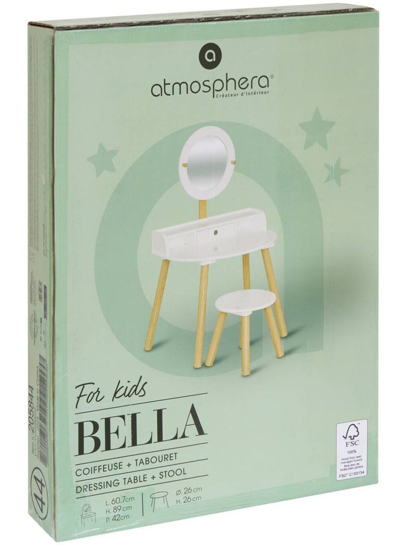Coiffeuse enfant avec tabouret bella Blanc - Kiabi