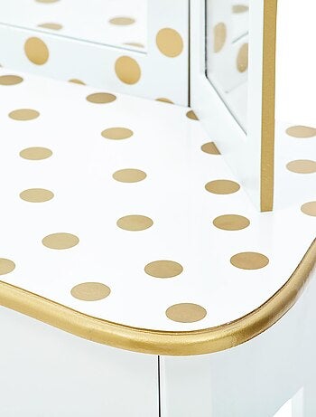 Coiffeuse enfant en bois avec miroir tabouret