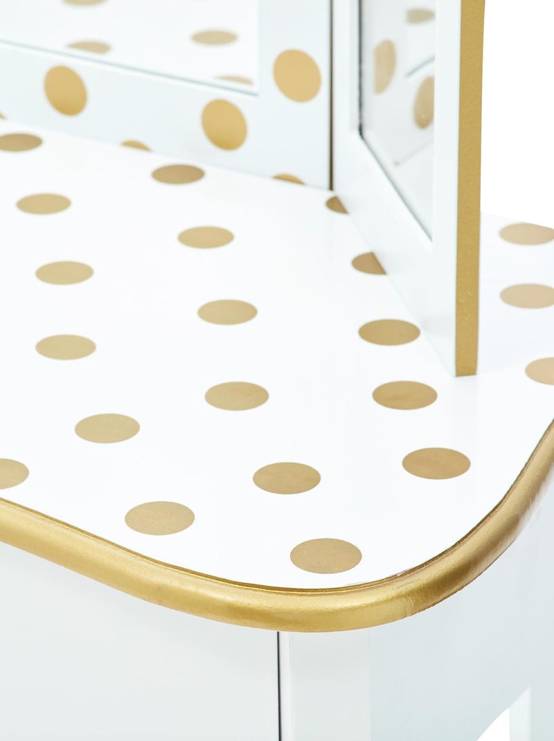 Coiffeuse enfant en bois avec miroir tabouret Blanc - Kiabi