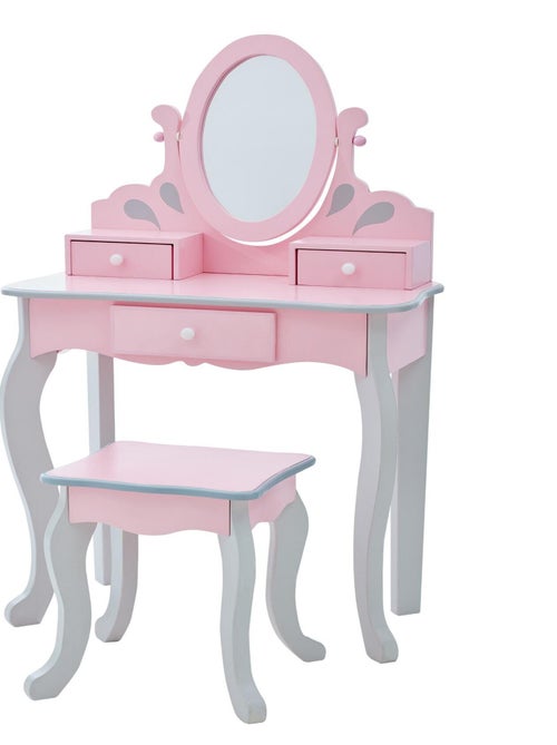 Coiffeuse Enfant En Bois Table Maquillage Avec Miroir Et Tabouret - Kiabi Coiffeuse Enfant En Bois Table Maquillage Avec Miroir Et Tabouret - Kiabi