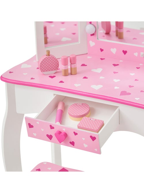 Coiffeuse enfant maquillage LED, tabouret, 99cm, Rose, - Kiabi Coiffeuse enfant maquillage LED, tabouret, 99cm, Rose, - Kiabi