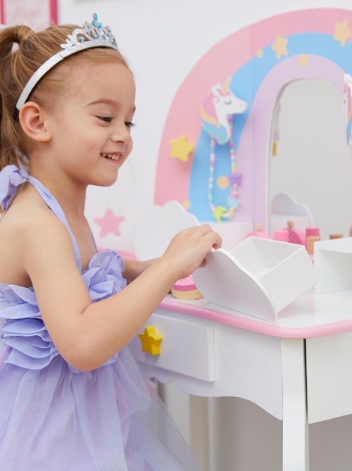 Coiffeuse Enfant Table De Maquillage Arc-En-Ciel & Licorne - Kiabi Coiffeuse Enfant Table De Maquillage Arc-En-Ciel & Licorne - Kiabi