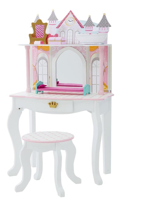 Coiffeuse enfant tabouret miroir rose avec miroir fille Fantasy Fields Teamson TD-12951A - Kiabi