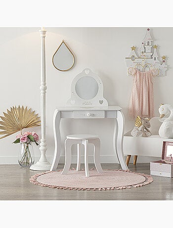 Coiffeuse et tabouret enfant avec miroir DEMOISELLE