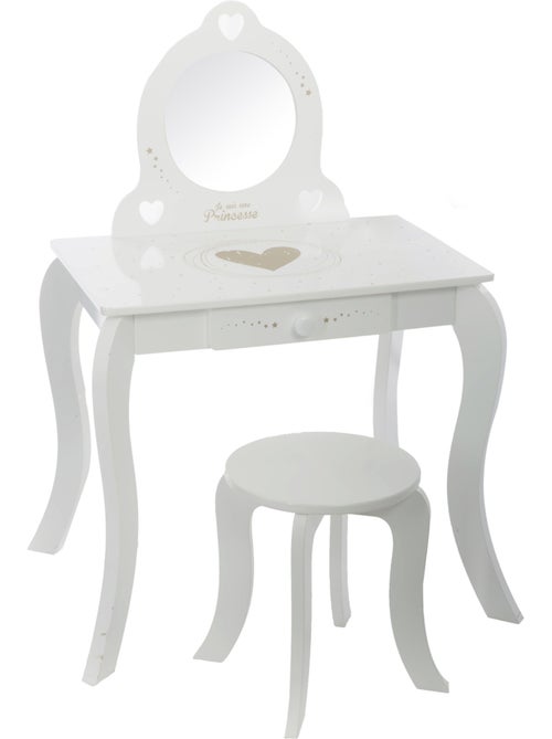 Coiffeuse et tabouret enfant avec miroir DEMOISELLE - Kiabi