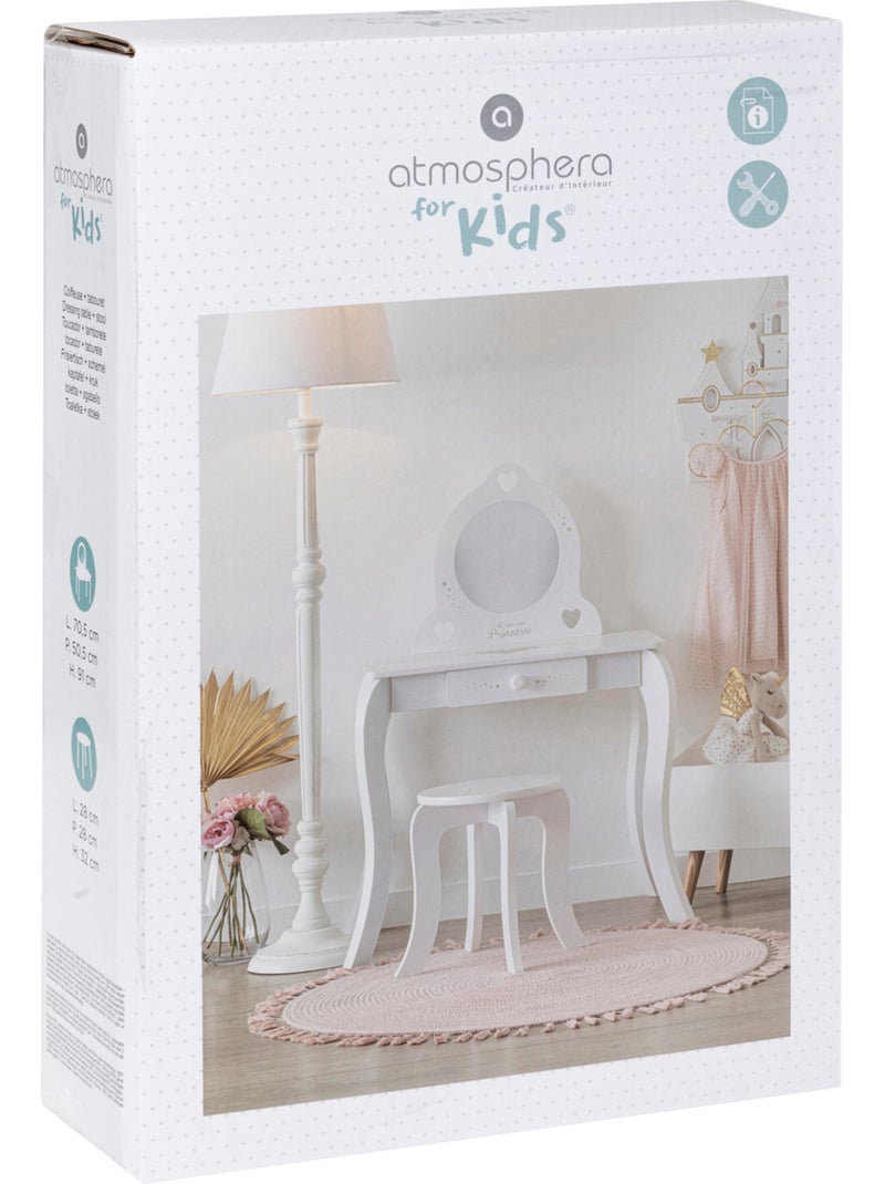 Coiffeuse et tabouret enfant avec miroir DEMOISELLE Multicolore - Kiabi