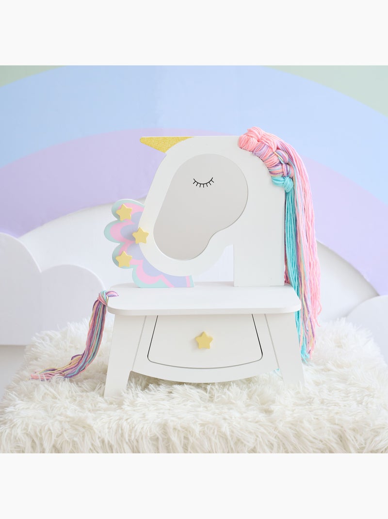 Coiffeuse licorne avec miroir, 42 cm, Blanc Blanc - Kiabi