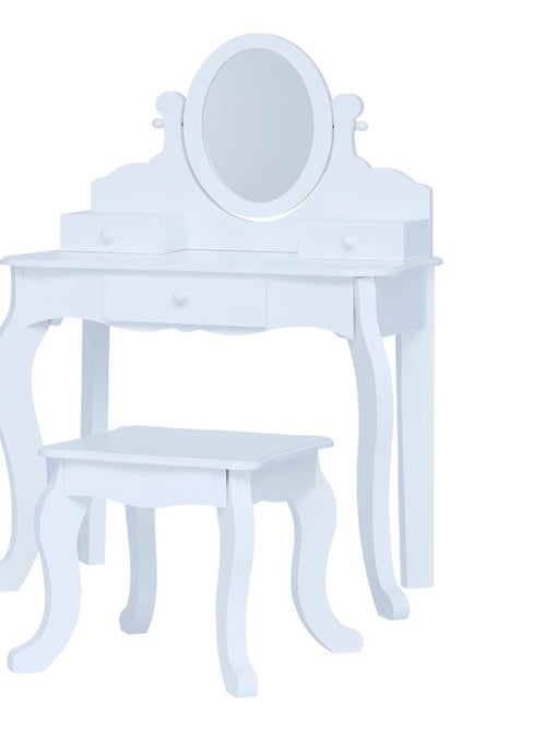 Coiffeuse Raiponce enfant fille avec miroir et tabouret - Kiabi