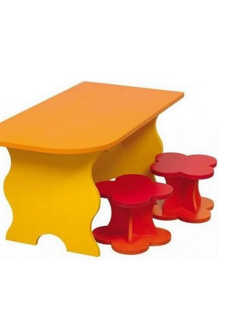Coin repas ligne bonbon avec table et 2 tabourets N/A - Kiabi