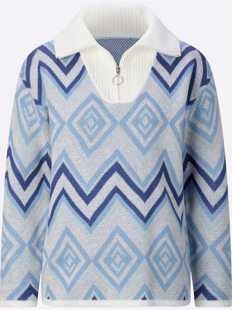 Col Camionneur - Taille Standard - Moda Vilona Bleu Ecru - Kiabi