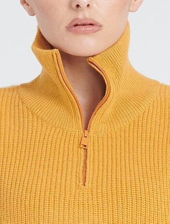 Col montant zippé femme 100% cachemire 4 fils - ZAYA 1
