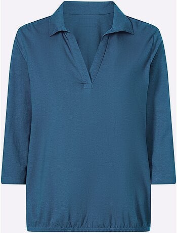 Col polo avec encolure en v - taille standard - moda vilona