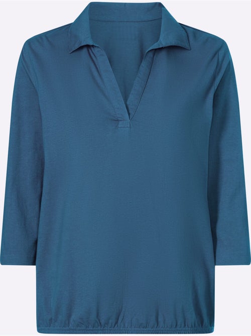 Col Polo Avec Encolure En V - Taille Standard - Moda Vilona - Kiabi Col Polo Avec Encolure En V - Taille Standard - Moda Vilona - Kiabi