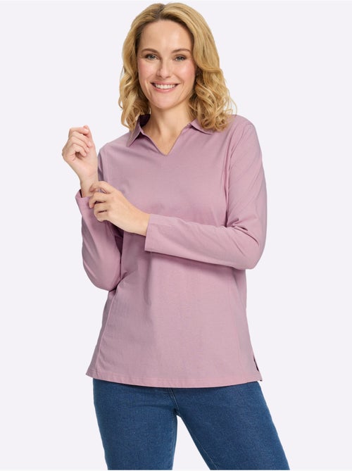 Col Polo Avec Encolure En V - Taille Standard - Moda Vilona - Kiabi Col Polo Avec Encolure En V - Taille Standard - Moda Vilona - Kiabi