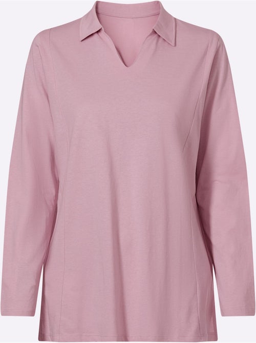 Col Polo Avec Encolure En V - Taille Standard - Moda Vilona - Kiabi Col Polo Avec Encolure En V - Taille Standard - Moda Vilona - Kiabi
