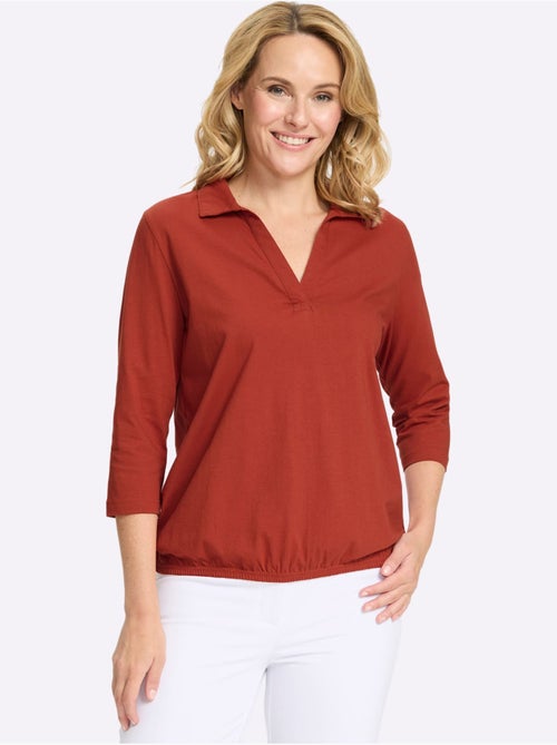 Col Polo Avec Encolure En V - Taille Standard - Moda Vilona - Kiabi Col Polo Avec Encolure En V - Taille Standard - Moda Vilona - Kiabi